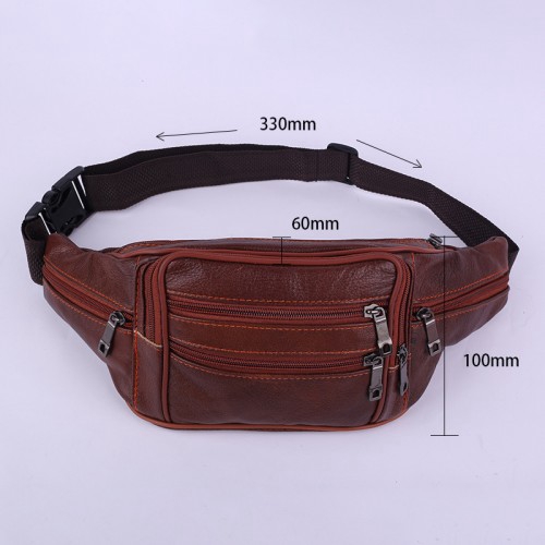 PU Leather  Waist Bag Fanny Pack with Zip Pocket Travel - R985
