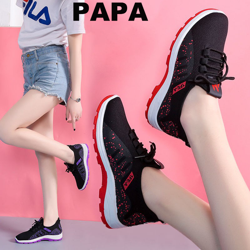 Casual Women&apos;s Shoes Running Sports Shoes Lace Up Mesh Breathable Sneaker