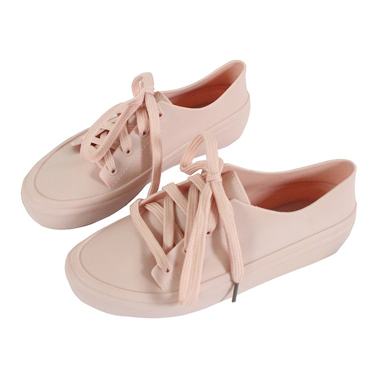 Ready Stock Korean Women Shoes Outside Flat Summer Lace Up Jelly Black Shoe Sneaker