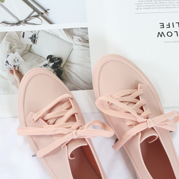 Ready Stock Korean Women Shoes Outside Flat Summer Lace Up Jelly Black Shoe Sneaker