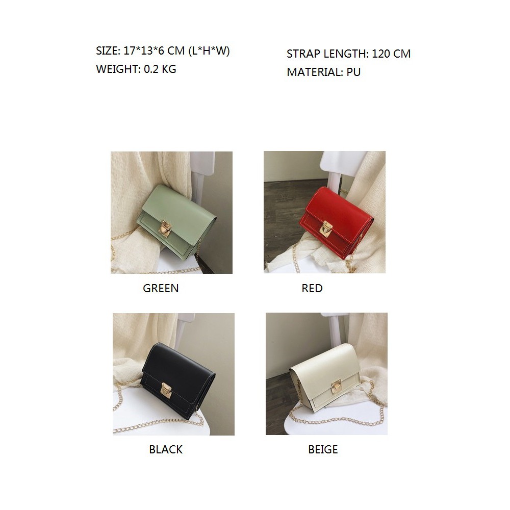 Korean Fashion Classic Women Sling Bag Lady Handbag Chain Elegant Shoulder Bag Square Bag