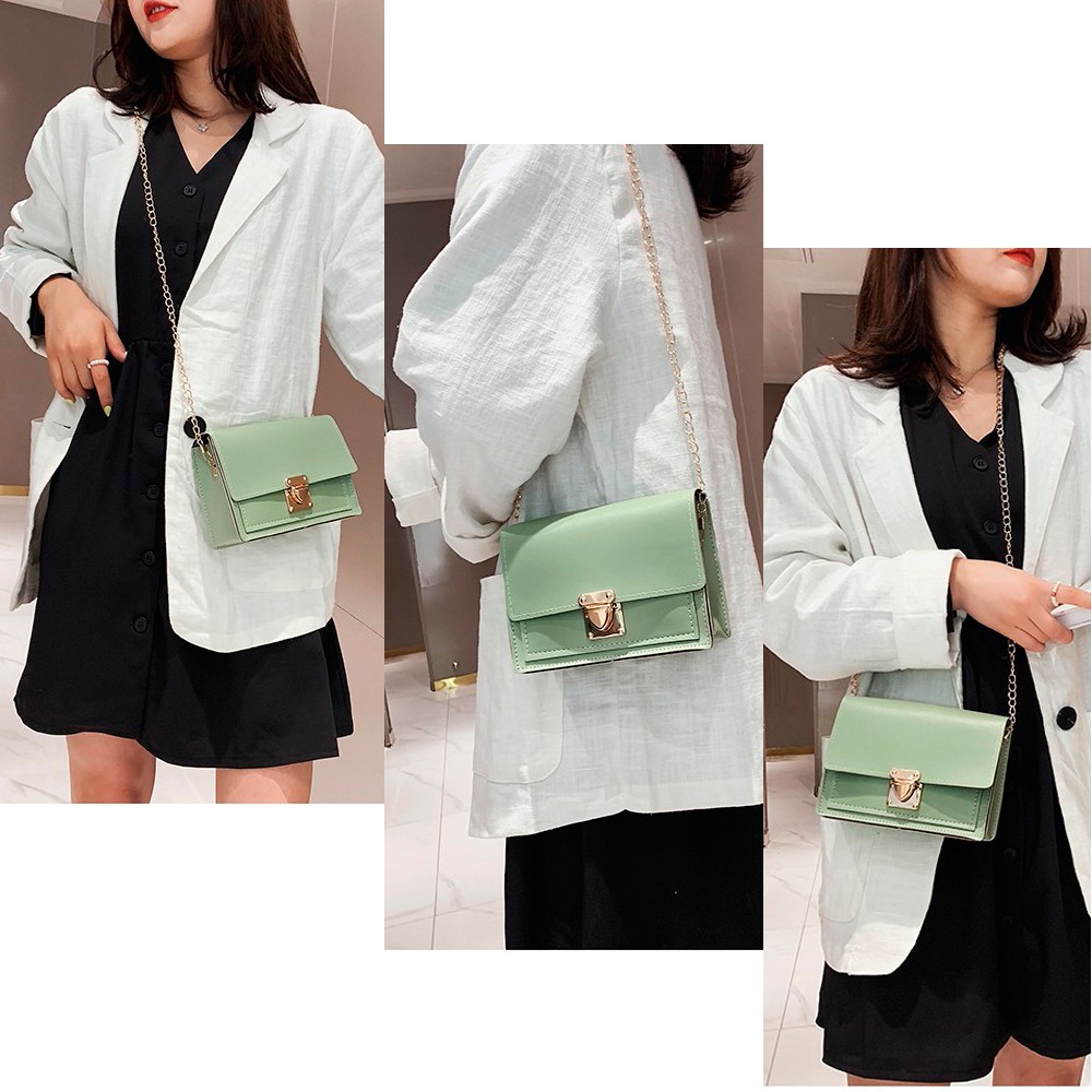 Korean Fashion Classic Women Sling Bag Lady Handbag Chain Elegant Shoulder Bag Square Bag
