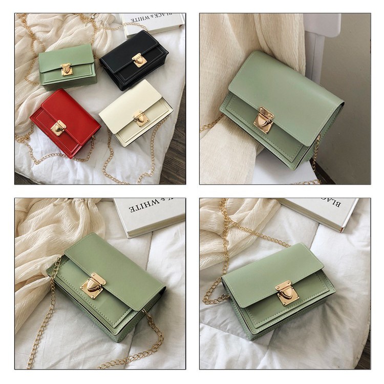 Korean Fashion Classic Women Sling Bag Lady Handbag Chain Elegant Shoulder Bag Square Bag