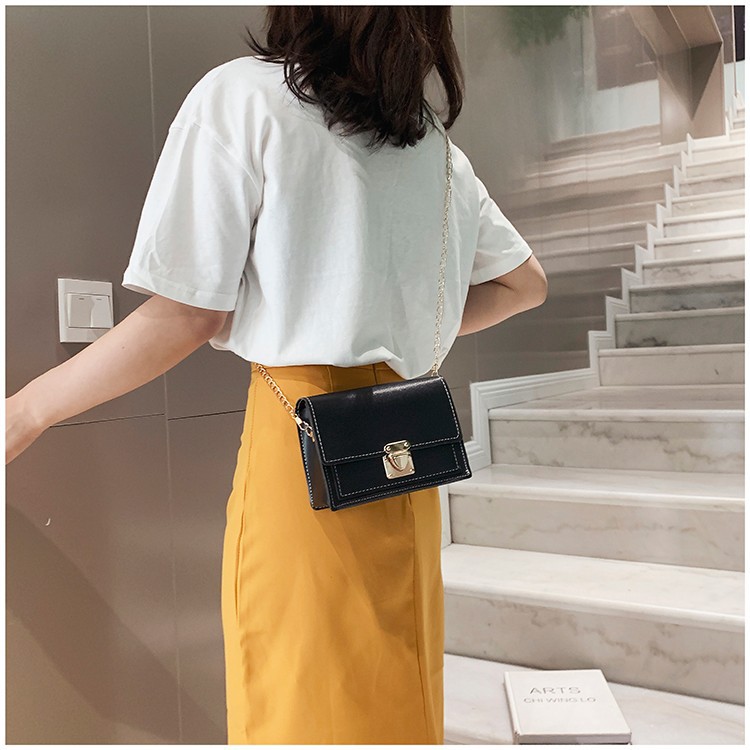 Korean Fashion Classic Women Sling Bag Lady Handbag Chain Elegant Shoulder Bag Square Bag