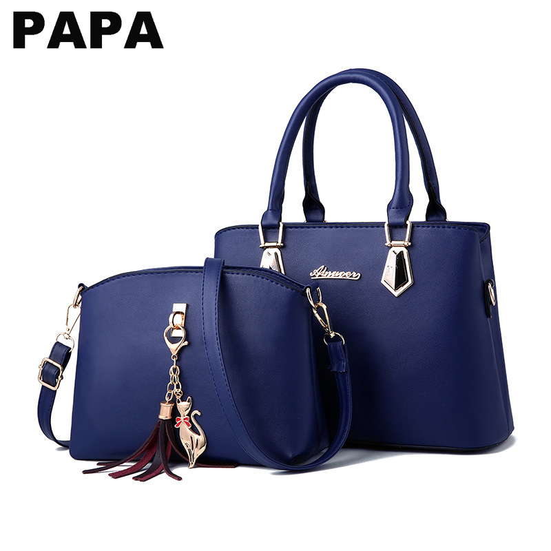 2-in-1 Casual Women's HandBag PU Lady Shoulder Bag Woman Hand Bag Sling Bag Cross-body Bag A120