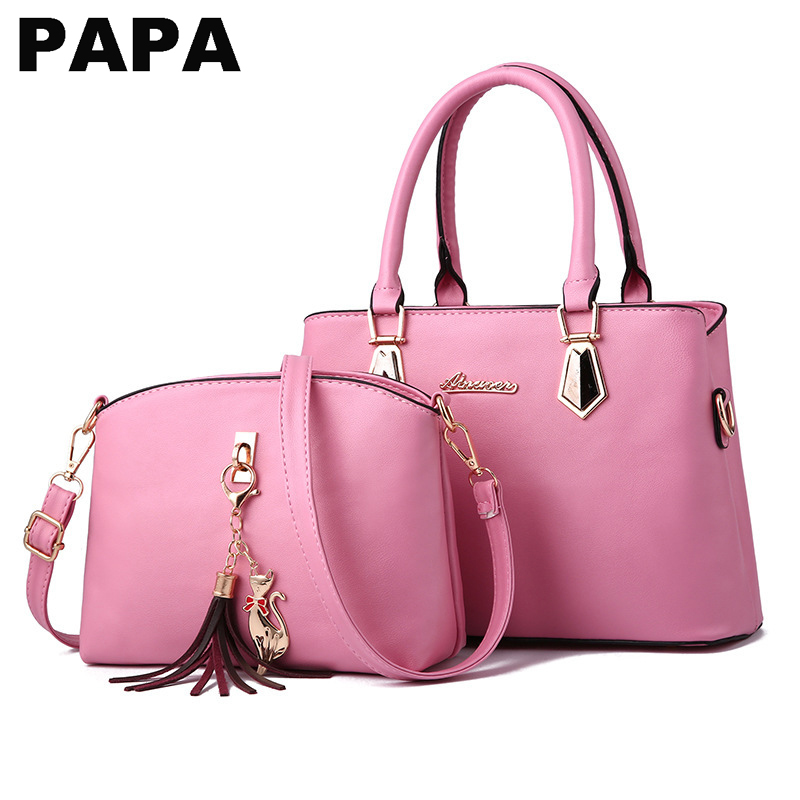 2-in-1 Casual Women's HandBag PU Lady Shoulder Bag Woman Hand Bag Sling Bag Cross-body Bag A120