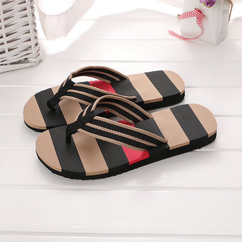 New Color Striped Men's Flip Flops Beach Shoes Men's Slippers EVA Home Shoes for Men Indoor Outdoor