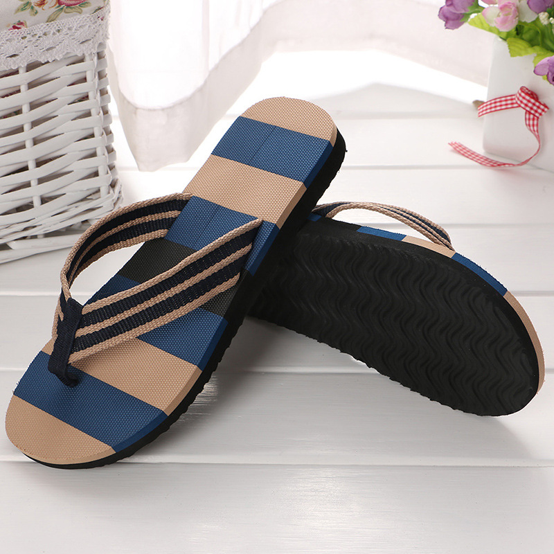 New Color Striped Men's Flip Flops Beach Shoes Men's Slippers EVA Home Shoes for Men Indoor Outdoor