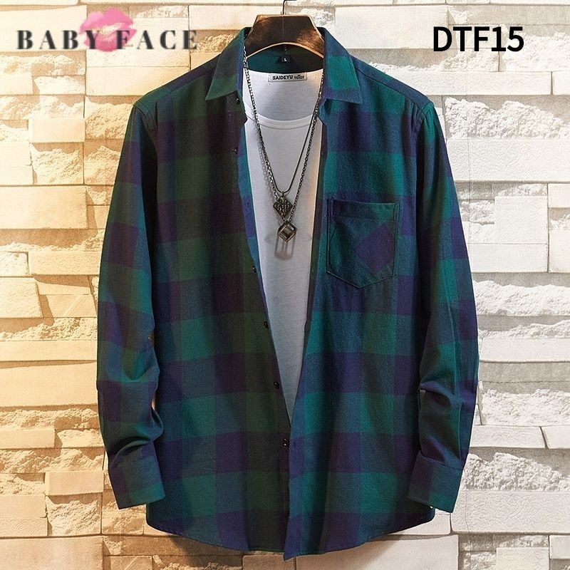 BABYFACE 2019 new men plaid long sleeve shirt Cotton leisure shirt slim collar shirt