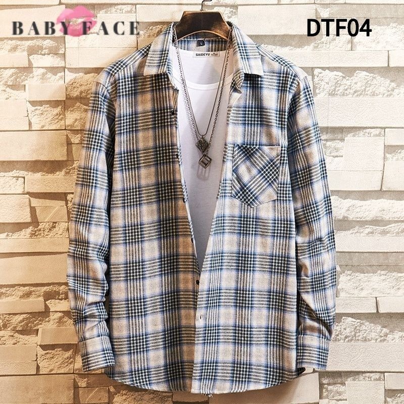 BABYFACE 2019 new men plaid long sleeve shirt Cotton leisure shirt slim collar shirt