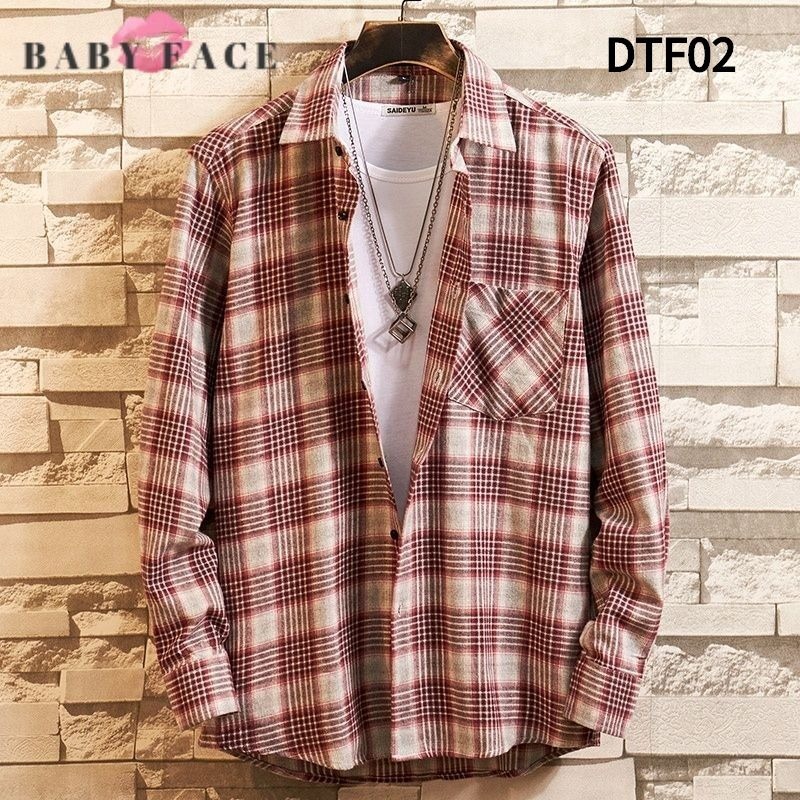 BABYFACE 2019 new men plaid long sleeve shirt Cotton leisure shirt slim collar shirt