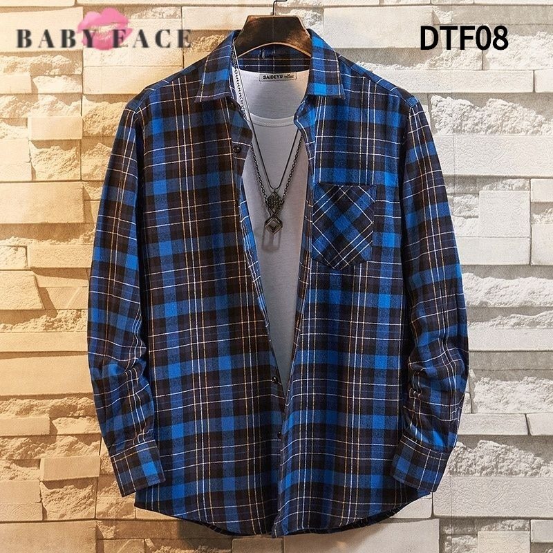 BABYFACE 2019 new men plaid long sleeve shirt Cotton leisure shirt slim collar shirt