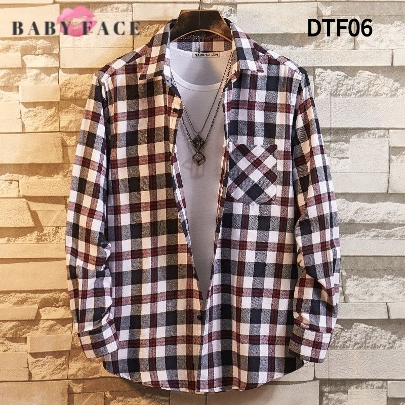 BABYFACE 2019 new men plaid long sleeve shirt Cotton leisure shirt slim collar shirt