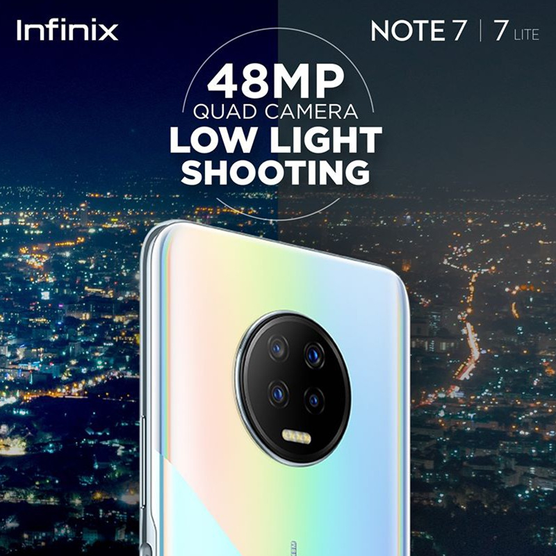 Infinix Note 7 4G Network 64GB+4GB 6.95" 48MP Quad Camera 5000mAh Dual SIM 4G Smart Phones