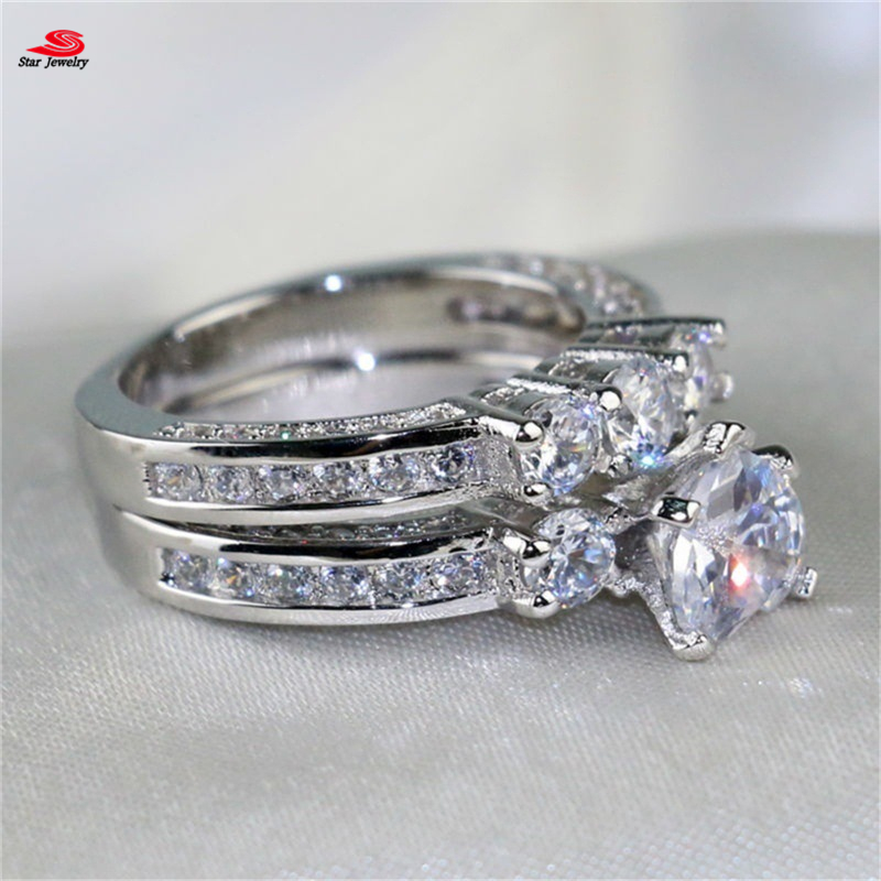Women&apos;s new pattern combination diamonds ring 2PCS /lady&apos;s dress accessories ring jewelry