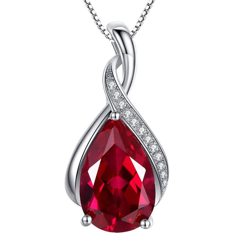 Women Fashion Water Drop Zircon Necklace Copper Alloy  Necklace Jewelry Valentine Day Gift