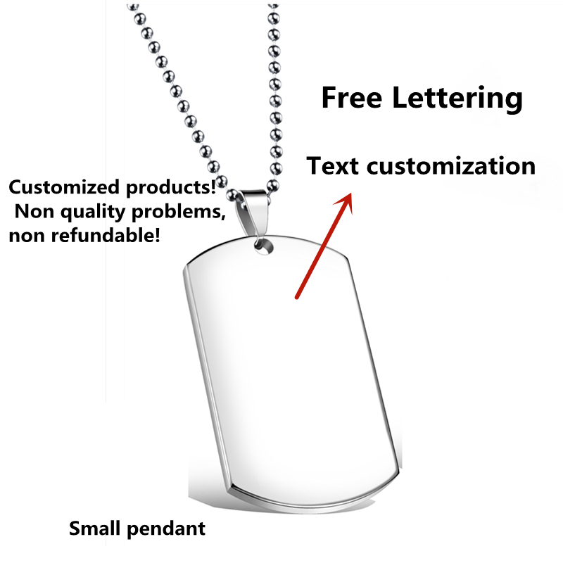 Men  WomenTitanium Steel Necklace Lovers Pendant /The Text Can Be Customized /Carve Your Name On The Necklace