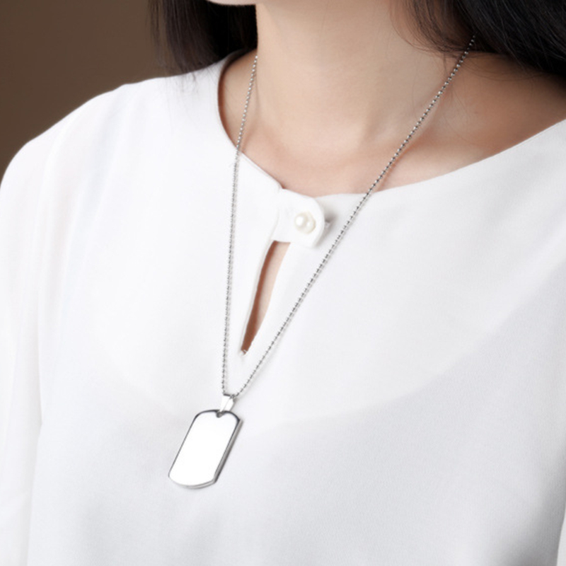 Men  WomenTitanium Steel Necklace Lovers Pendant /The Text Can Be Customized /Carve Your Name On The Necklace