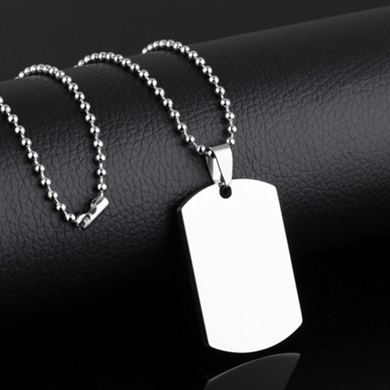 Men  WomenTitanium Steel Necklace Lovers Pendant /The Text Can Be Customized /Carve Your Name On The Necklace
