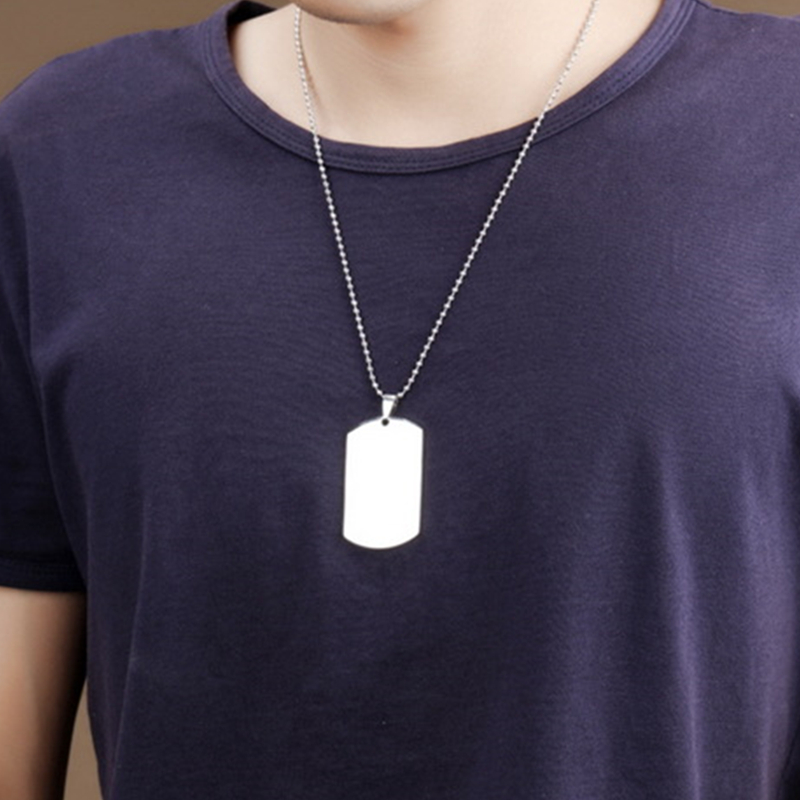 Men  WomenTitanium Steel Necklace Lovers Pendant /The Text Can Be Customized /Carve Your Name On The Necklace