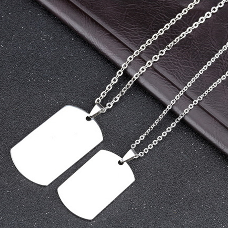 Men  WomenTitanium Steel Necklace Lovers Pendant /The Text Can Be Customized /Carve Your Name On The Necklace