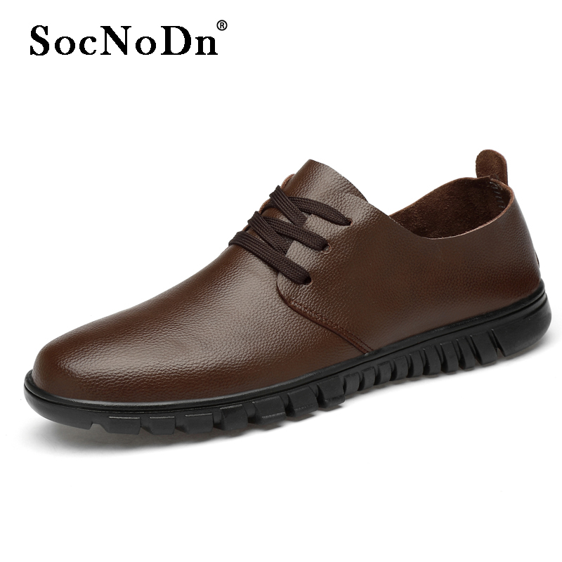 SocNoDn Men Fashion Dress Formal Casual Leather Wedding Office Work Laces Shoes Soft Quality