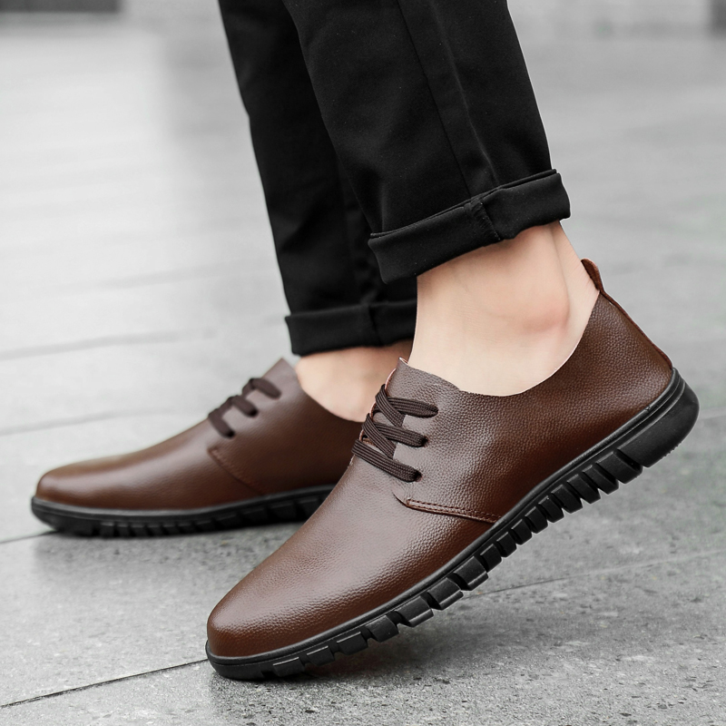 SocNoDn Men Fashion Dress Formal Casual Leather Wedding Office Work Laces Shoes Soft Quality