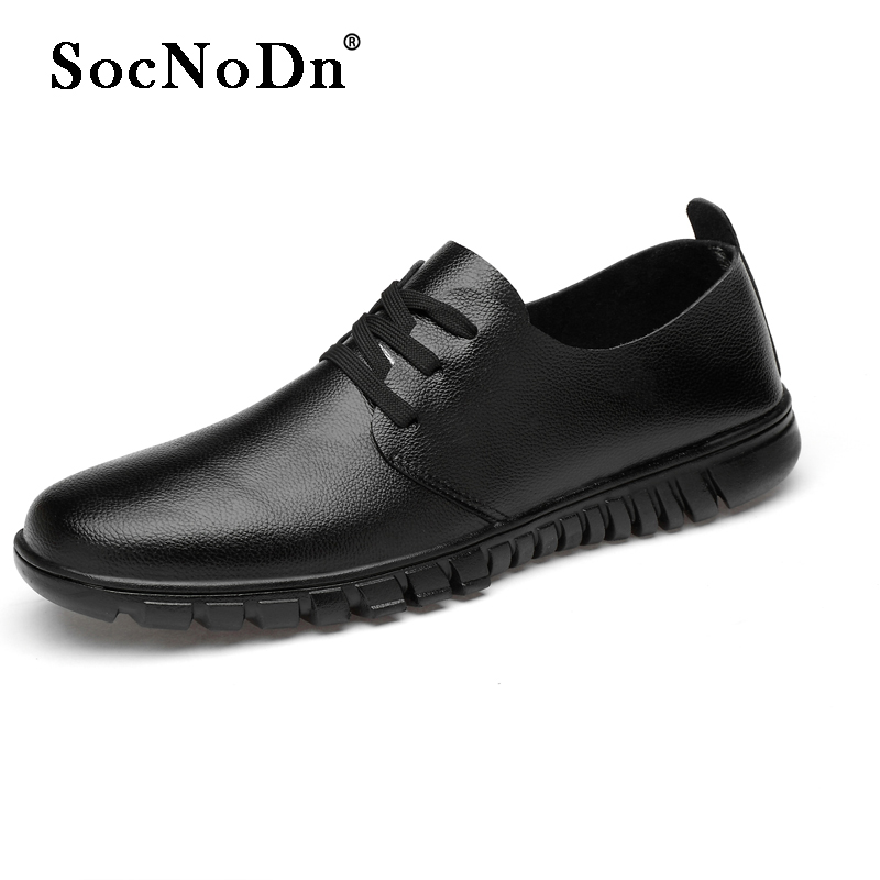 SocNoDn Men Fashion Dress Formal Casual Leather Wedding Office Work Laces Shoes Soft Quality