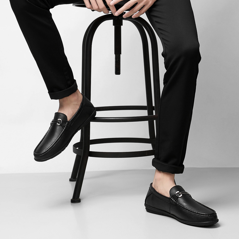 SocNoDn Men Luxury Fashion Dress Formal Casual Genuine Leather Wedding Office Flat Shoes Loafers