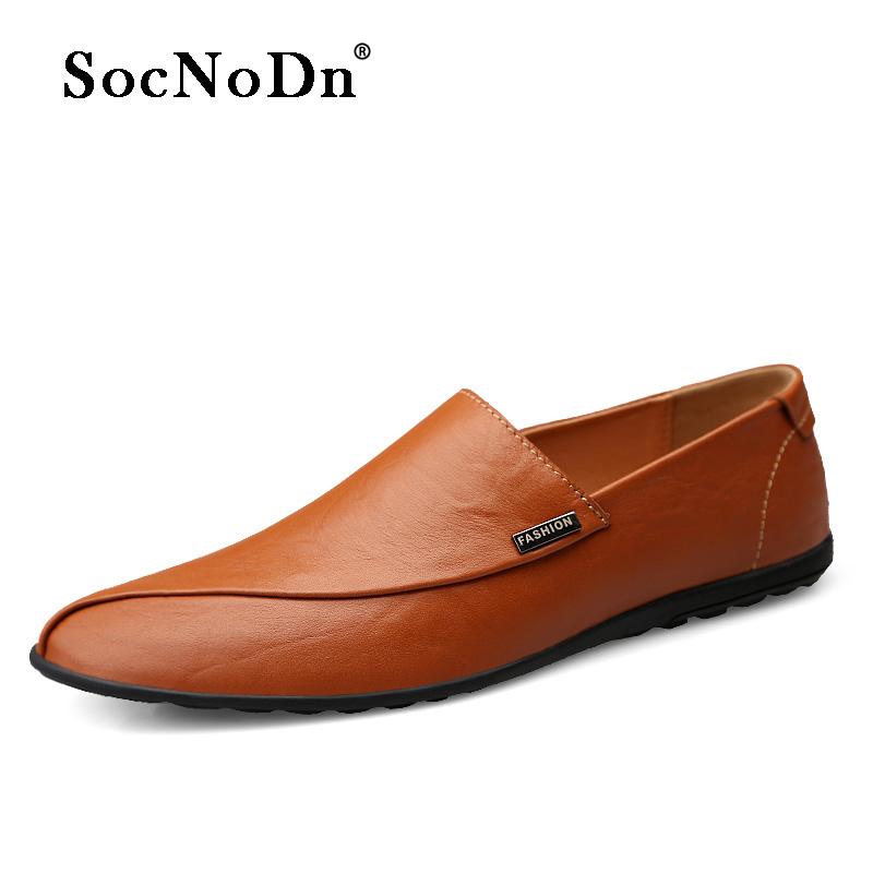 SocNoDn Men Fashion Trend Luxury Formal Casual Genuine Leather Wedding Office Slip-on Loafers Shoes