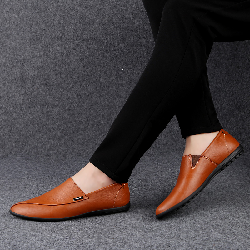 SocNoDn Men Fashion Trend Luxury Formal Casual Genuine Leather Wedding Office Slip-on Loafers Shoes