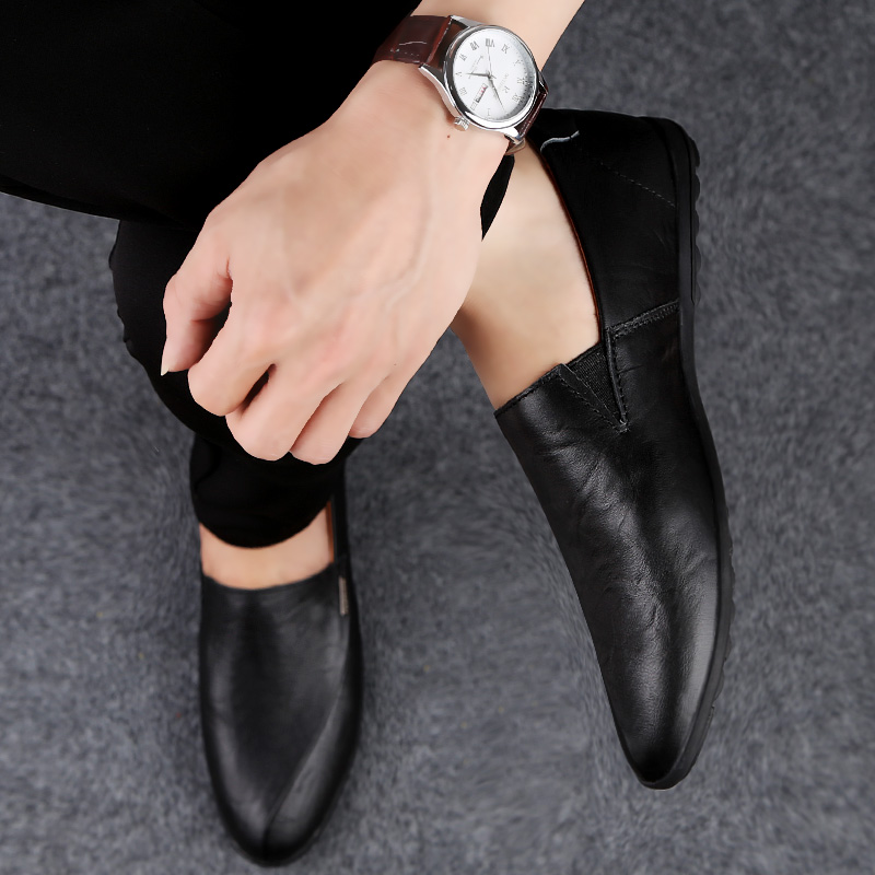 SocNoDn Men Fashion Trend Luxury Formal Casual Genuine Leather Wedding Office Slip-on Loafers Shoes