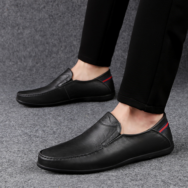 SocNoDn Men Luxury Fashion Trend Formal Casual Genuine Leather Wedding Office Slip-on Loafers Shoes