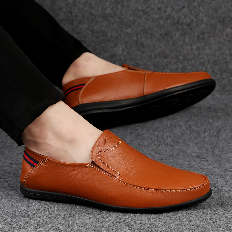 SocNoDn Men Luxury Fashion Trend Formal Casual Genuine Leather Wedding Office Slip-on Loafers Shoes
