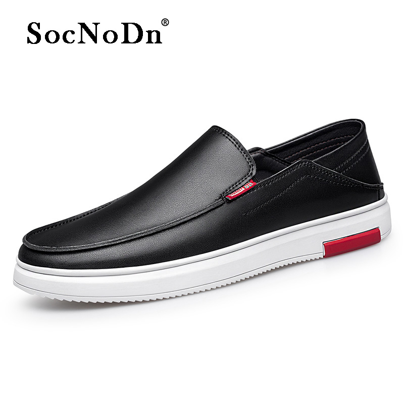 SocNoDn Men Fashion Trend Luxury Casual Genuine Leather Shoes Wedding Office Work Loafers Shoes