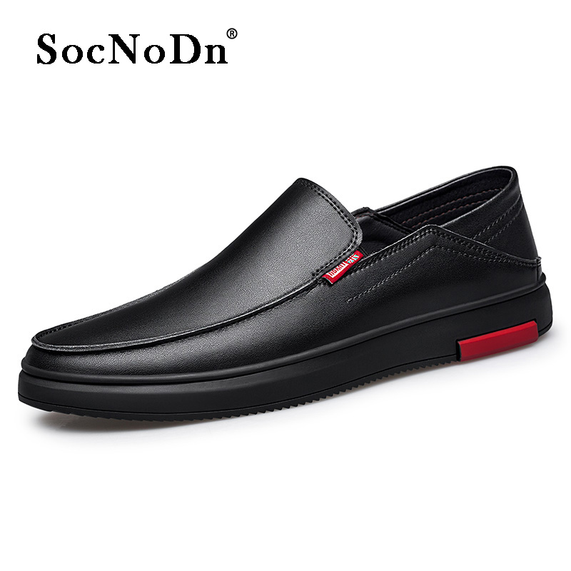 SocNoDn Men Fashion Trend Luxury Casual Genuine Leather Shoes Wedding Office Work Loafers Shoes