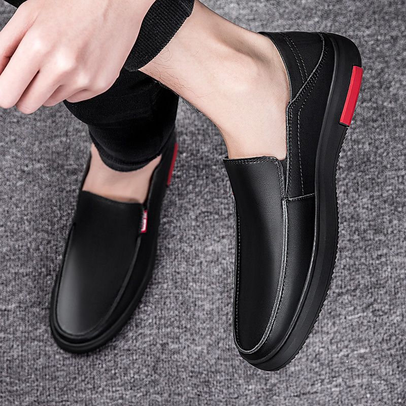 SocNoDn Men Fashion Trend Luxury Casual Genuine Leather Shoes Wedding Office Work Loafers Shoes