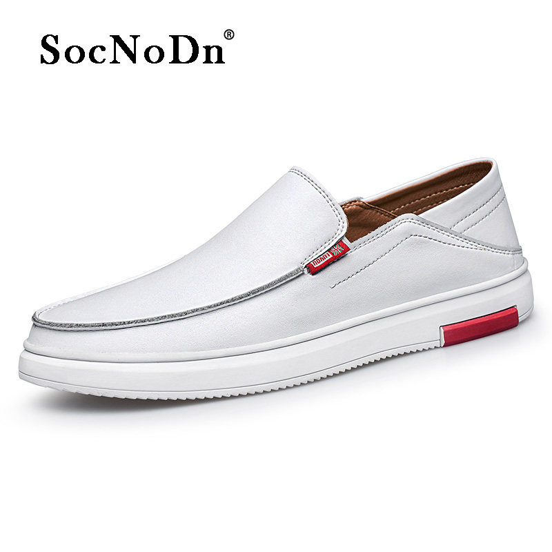 SocNoDn Men Fashion Trend Luxury Casual Genuine Leather Shoes Wedding Office Work Loafers Shoes