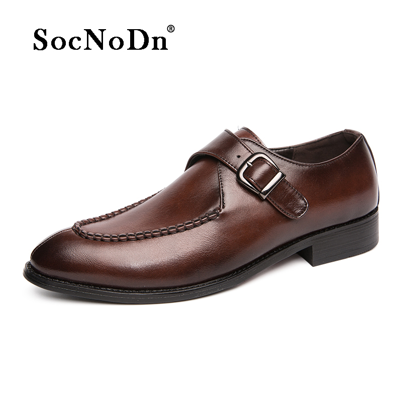 SocNoDn Luxury Men Casual Fashion Dress Formal Genuine Leather Shoes Wedding Party Loafers Shoes