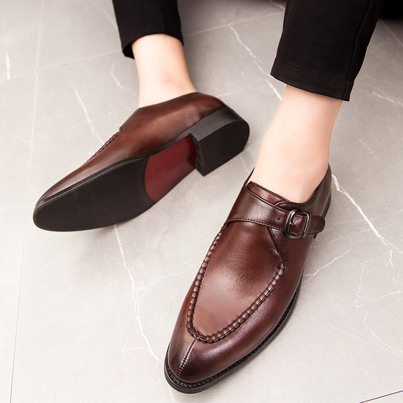 SocNoDn Luxury Men Casual Fashion Dress Formal Genuine Leather Shoes Wedding Party Loafers Shoes