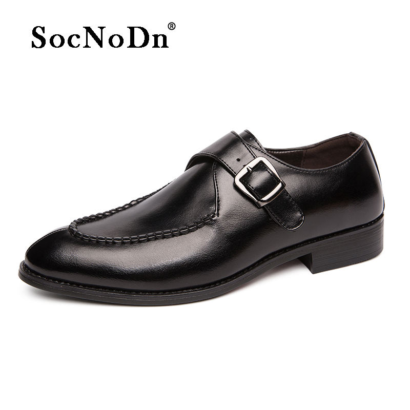 SocNoDn Luxury Men Casual Fashion Dress Formal Genuine Leather Shoes Wedding Party Loafers Shoes