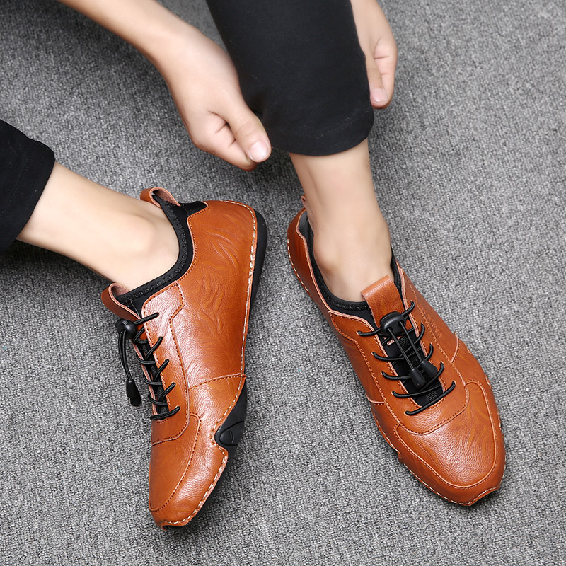 SocNoDn Men Luxury Fashion Sneakers Casual Genuine Leather Walking Hiking Sports Shoes Durable Boots