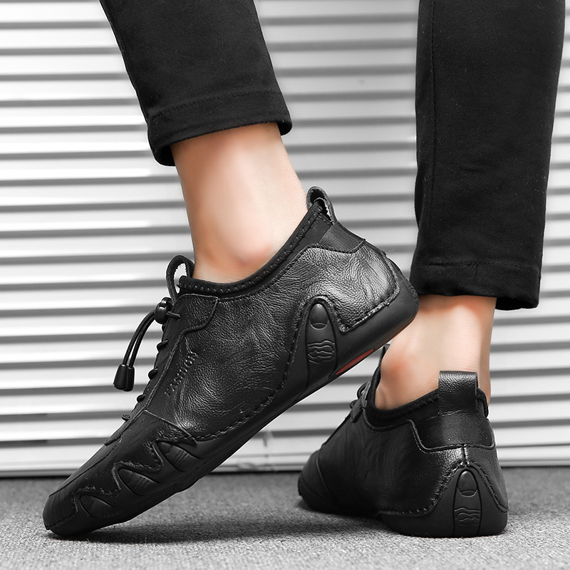 SocNoDn Men Luxury Fashion Sneakers Casual Genuine Leather Walking Hiking Sports Shoes Durable Boots