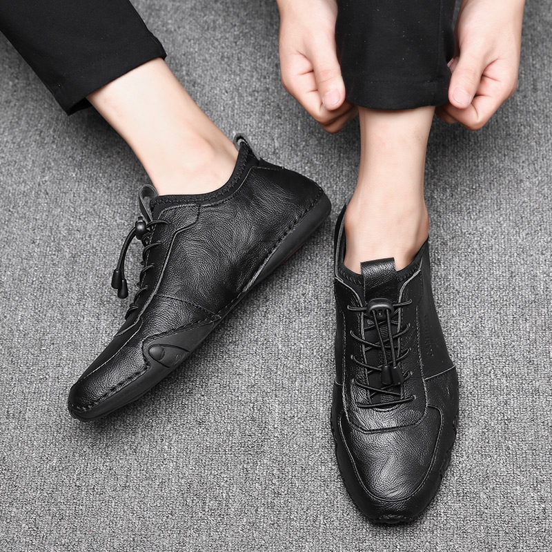 SocNoDn Men Luxury Fashion Sneakers Casual Genuine Leather Walking Hiking Sports Shoes Durable Boots