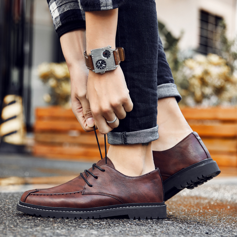 SocNoDn Luxury Men Fashion Dress Casual Formal Genuine Leather Laces Wedding Shoes Men Office Shoes