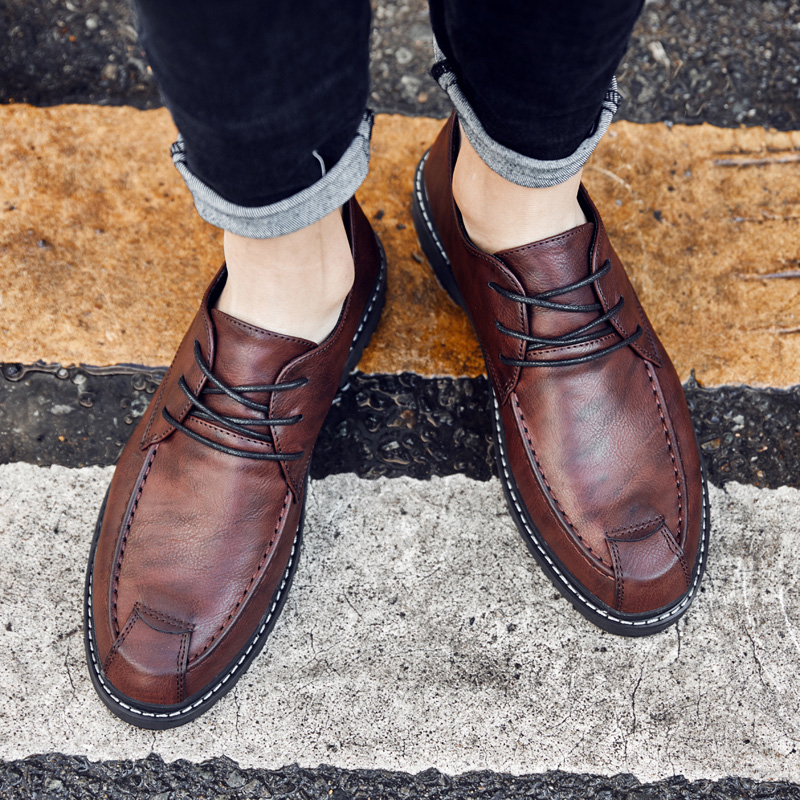 SocNoDn Luxury Men Fashion Dress Casual Formal Genuine Leather Laces Wedding Shoes Men Office Shoes