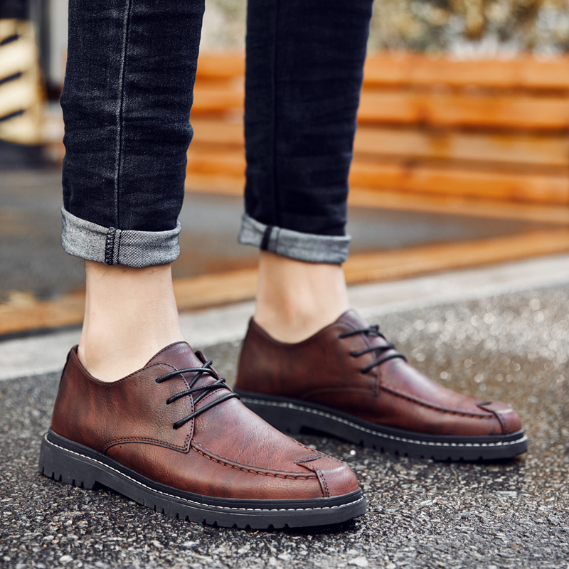 SocNoDn Luxury Men Fashion Dress Casual Formal Genuine Leather Laces Wedding Shoes Men Office Shoes