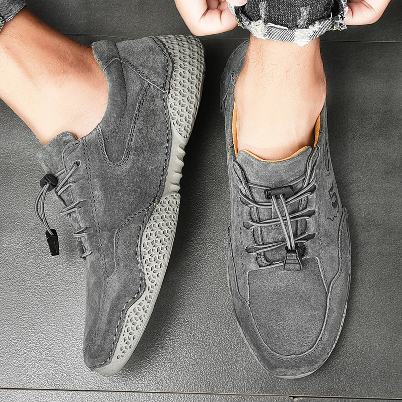 SocNoDn Men's Fashion Luxury Casual Genuine Leather Low-top Sneakers Men Climbing Hiking Boots Soft