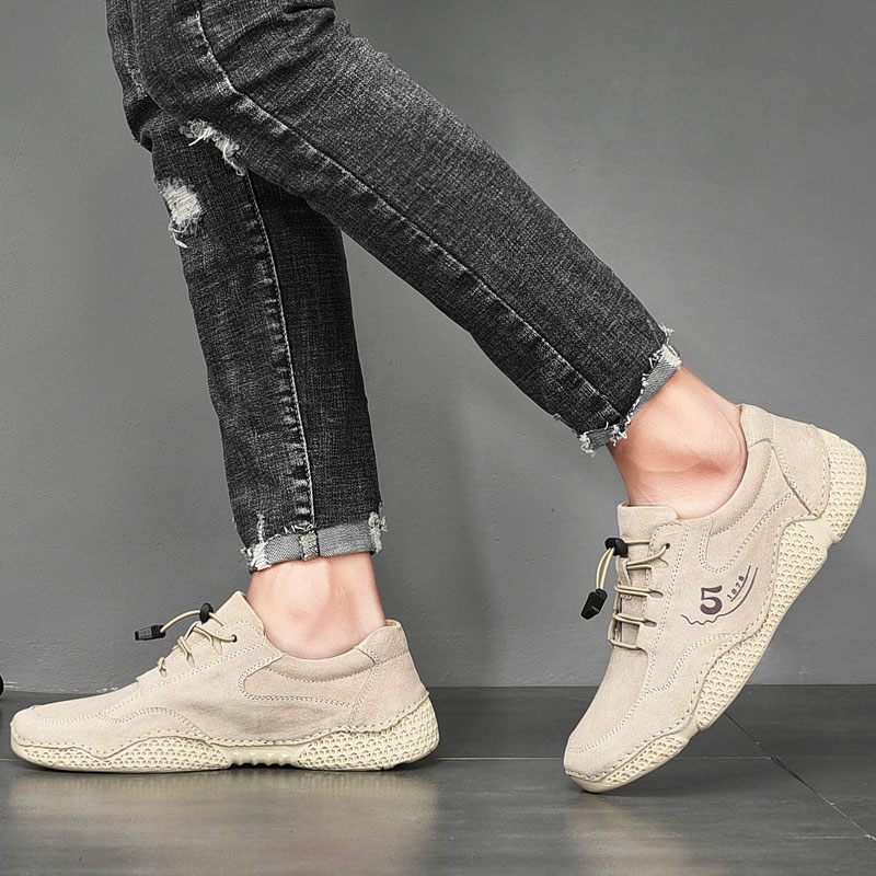 SocNoDn Men's Fashion Luxury Casual Genuine Leather Low-top Sneakers Men Climbing Hiking Boots Soft