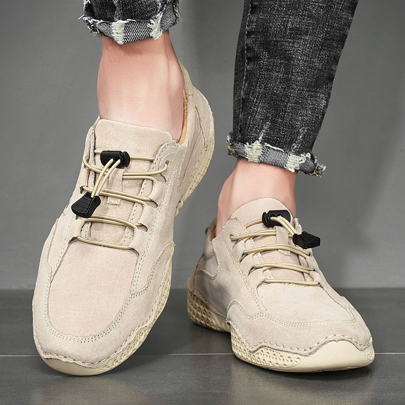 SocNoDn Men's Fashion Luxury Casual Genuine Leather Low-top Sneakers Men Climbing Hiking Boots Soft